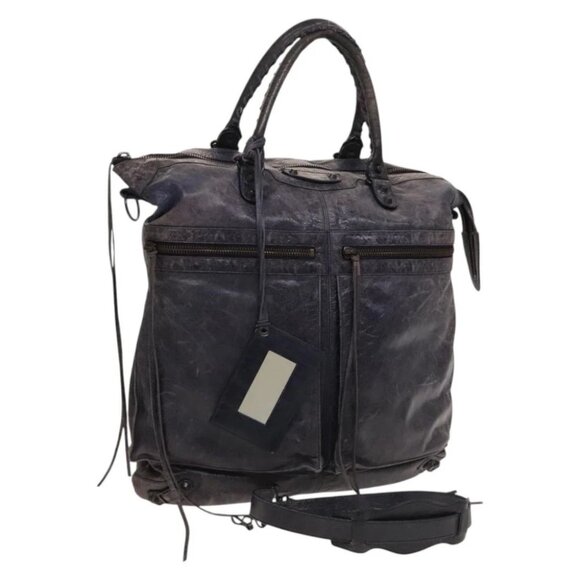 BALENCIAGA Classic Square Tote Bag Leather Purple - Picture 1 of 15